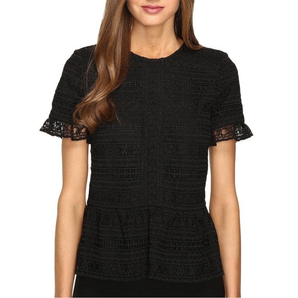 kate spade Tops - Kate Spade Dress the Part Mixed Lace Top in Black